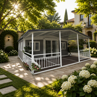 Maison conteneur pliable à double aile extensible, préfabriquée, modulaire, portable, mobile, mini-villa