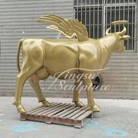 Patung Sapi Fiberglass Resin Ukuran Asli untuk Dekorasi Taman, Kebun, dan Lanskap Peternakan
