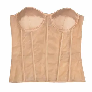 Damen sexy Bustier Korsett Vintage Doppelmaschentaille Cincher Körperformung Top