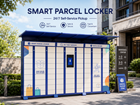 Casier intelligent extérieur pour colis, borne de retrait de colis en libre-service, casier de stockage électronique pour livraisons, idéal pour les communautés d'appartements