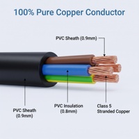 H05VV-F 2/3/4/5-adriges 2,5mm² Reinkupfer-Ummanteltes Kabel, Mehradriges Flexibles Steuerungs- und Stromkabel
