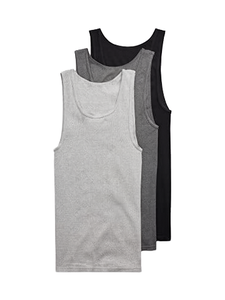 Customizable Breathable <b>Mens</b> Rib-Knit Tank Top Sleeveless Undershirt Crew Neck <b>Singlet</b> Muscle Training Vest Bulk Wholesale - Product Image 3