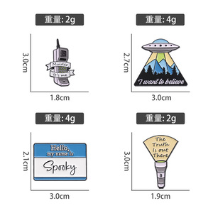 Alieno UFO spille in smalto torcia personalizzata voglio credere spille per vestiti con risvolto gioielli regalo per bambini modello di capodanno cinese - Product Image 6