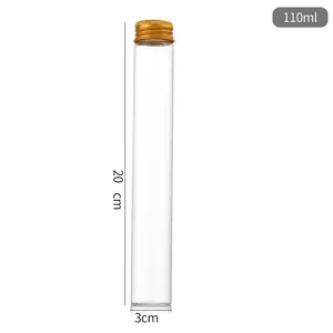 Transparente Mini-Glas-Reagenzglas fläschchen Verpackungs flaschen für die Aufbewahrung von Kräuter-Kräutertee mit Goldmetall-Schraub verschluss