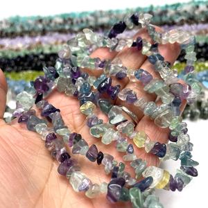Collier de perles en cristal naturel, pierres de guérison en cristal, gravier coloré, perles en vrac, pierres en cristal avec trou pour bijoux - Product Image 5