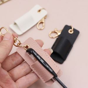 RTS PU Leather Pen Holder Carabiner Clip Hanging Pen Case Lightweight Stylish Handmade Promotional <b>Gift</b> for School Entrance - Product Image 4