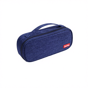 Estuche de viaje de poliéster de gran capacidad con asa, organizador multifuncional de doble capa para lápices. - Product Image 4