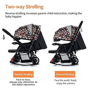 JXB Panoramic Sunroof Thermal Folding Portable Baby Stroller <strong>4</strong>-Wheel Braking Infant <strong>Pram</strong> - Product Image 6