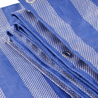 Tissu tissé imperméable de qualité supérieure, bleu foncé à rayures blanches, pour la couverture de tentes de transport et les bâches