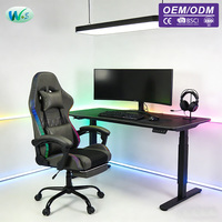 Chaise de bureau en PU pour la vente en gros, chaise de jeu professionnelle, chaise d'ordinateur Kabel, chaise de gamer RGB WS8479