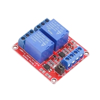 Module relais 2 canaux 5V 12V 24V, carte rouge, isolation optocoupleur, sortie à déclenchement par niveau haut/bas