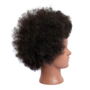 Cabeza de Maniquí Afro Profesional con Cabello 100% Humano para Prácticas de Trenzado, Muñeca de Cosmetología Afroamericana para Peluqueros - Product Image 5