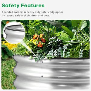 Fioriera Rialzata in Metallo Zincato <span class=keywords><strong>per</strong></span> Ortaggi, Contenitore da <span class=keywords><strong>Giardino</strong></span> - Product Image 4