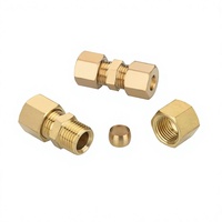 Brass Hex Compression Nut for Copper Tube Pipe Fitting BSP NPT Thread Brass Ferrule Nut Compression Fitting Cap Nut