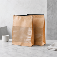 Pochette autoportante personnalisée en papier kraft pour vêtements, sac de rangement, design imprimable avec logo, anti-poussière et anti-humidité