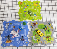 Juguete de rompecabezas de avión y coche de riel eléctrico DIY para niños, montaje gratuito hecho de plástico duradero con una escena de mapa de la ciudad