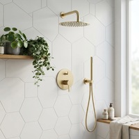 Ensemble de mitigeur de douche encastré 2 fonctions en SUS316, résistant à la corrosion, avec robinet de douche pluie mural pour extérieur