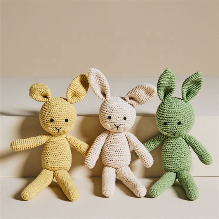 Лидер продаж, модные рождественские подарки, милая вязаная кукла Кролик для девочек, хлопковая кукла для любимой маленькой девочки, праздничная одежда