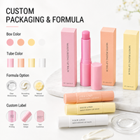 Baume à lèvres hydratant 3g aux fruits, gelée de pétrole en stick, 5 couleurs, faible MOQ 3 pièces, vente en gros, logo personnalisé