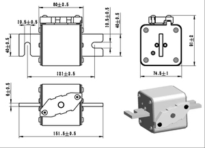 High Voltage 1000Vdc 315-1400A IR.50kA <b>Square</b> Body Semiconductor Fuse Fast Acting 3 for <b>Battery</b> Storage - Product Image 4