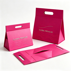 Cajas de Regalo Triangulares Plegables con Asa, Empaque de Lujo para Cosméticos y Perfumes, Caja Plegable Portátil para Regalos de Boda y Cuidado de la Piel - Product Image 1