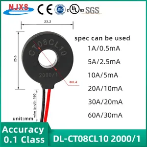 Transformador de Corriente Miniatura NJXSE DL-CT08CL10 2000/1, Bobina Toroidal Pequeña, Transformador de Corriente Alterna CT 5A 10A 20A 30A 50A 60A - Product Image 3