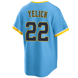 Abbigliamento Uomo all'Ingrosso # Maglia da Baseball Cucita 22 Yelich 11 Chourio 9 <span class=keywords><strong>Jake</strong></span> Bauers 32 Misiorowski 32 Turang 24 Contreras - Product Image 5