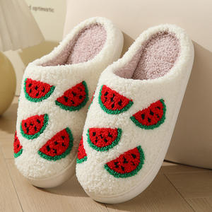 Pantuflas de Felpa con Diseño de Frutas, Cálidas y Gruesas para Mujer, Invierno, Interior, Antideslizantes, con Punta de Algodón, Estilo Moderno, Novedad 2025 - Product Image 5