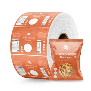 自動梱包用のカスタムプリントプラスチック箔ラミネートヒートシール可能な柔軟な食品包装材料ロールストックフィルム