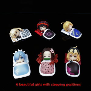Q Version ODM Figurines Ensemble PVC Dormir Posture Saiba Kuang San Nezuko Jeanne D'Arc Kyomei Rem Boîte Oeuf Modèle Jouet - Product Image 1