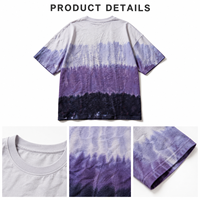 T-shirts en gros tricotés en vrac, écologiques, dégradés, effet délavé, tie-dye, 100 % coton, coupe oversize, style streetwear vintage