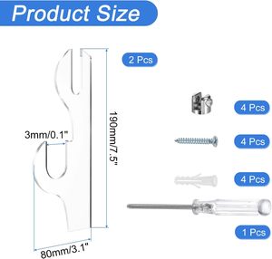 Uxcell 1 Juego de Soportes Modernos y Ecológicos para <span class=keywords><strong>Espadas</strong></span>, de Acrílico, para Montar en la Pared, Exhibición Transparente, 2 Estantes, Superficie Pulida - Product Image 2