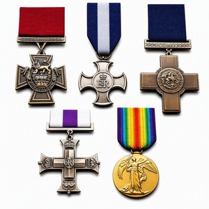 Medaglia e Trofeo Personalizzati a Prezzo di Fabbrica, Stile Antico Placcato Oro, con Nastro, Raffiguranti Croci e Premi della Prima e Seconda Guerra Mondiale (Britanniche e Tedesche) 2D/3D - Product Image 1