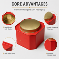 Boîte cadeau élégante en métal hexagonal