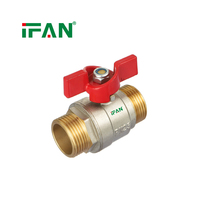 Vanne en laiton IFAN de 1/2 à 1 pouce, vanne industrielle mâle, vanne à boisseau sphérique coudée en laiton pour gaz et eau