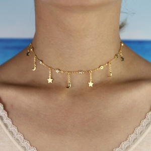 2023 regalo di natale Moon star charm <span class=keywords><strong>collana</strong></span> girocollo con nappe per gioielli da donna - Product Image 4