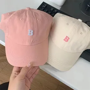 Topi bisbol 6 Panel tidak terstruktur kustom, topi bisbol polos bordir, topi Ayah