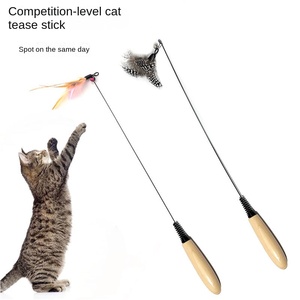 CFA级木柄钢丝塑料猫玩具铃互动式防闷可拆卸替换头耐用 - Product Image 5