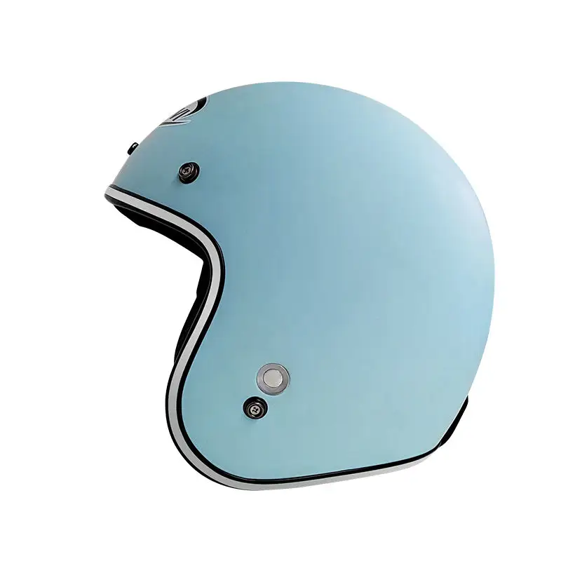 Helm motor 3/4 gaya retro fiberglass wanita tahan suhu tinggi grosir