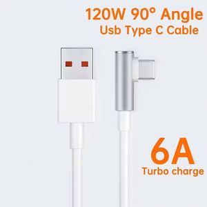 6A USB C Charger <b>Cable</b> Quick Charging 120W 90 Angle Type C <b>Cable</b> for Xiaomi - Product Image 2
