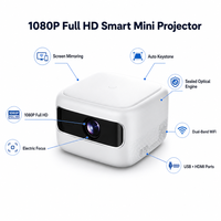 Proyektor Mini 1080P Full HD Portabel WiFi Proyektor Pencerminan Layar Auto Keystone Fokus Elektrik WiFi Dual Band