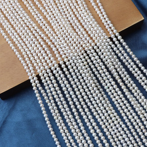 Una stringa di 3.5-4mm di perle sciolte di perle di acqua dolce naturali opache quasi rotonde per materiali di gioielli artigianali, circa 39cm e 105 pezzi - Product Image 3