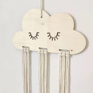 En stock : bijoux en bois sur le thème des nuages, pinces à cheveux de princesse, bandeaux, pendentifs de rangement, cils de style nordique (ins) pour l'export. - Product Image 3
