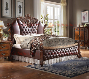 Muebles de Dormitorio Cadiafurniture de Diseño Europeo Clásico, Estilo Americano de Lujo, Madera Maciza y Cuero, Tamaño King, Tallados a Mano - Product Image 3