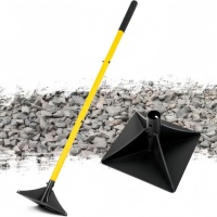 Compacteur manuel robuste en acier 8x8 po avec manche de 48 po pour le nivellement du sol, du gravier, du sable et de l'asphalte, et la nivellement des surfaces de pavage