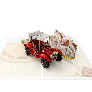 Winpsheng 3D Creative Pop-Up Classic Car Wedding Card Custom Design Printing Handmade Paper