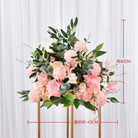 Support de fleurs décoratif rond LUYI-Silk de 40 cm de haut, écologique et imperméable, pour mariage, centre de table élégant