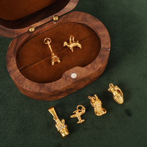 Charm de acero inoxidable chapado en oro de 18k con diseño de mujer, gafas de sol y palmera, para playa, que no se deslustra, tipo Chilli, para hacer joyas, venta al por mayor - Product Image 6