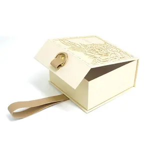 Zarif zarif tasarım takı mum kavanoz deri saplı manyetik hediye kutusu