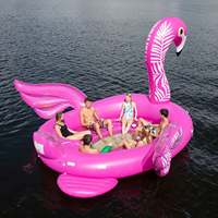 Nouvelle île flottante gonflable en PVC pour 6 personnes, matelas flottant pour enfants en forme de flamant rose, certifié CE, taille et couleur personnalisables